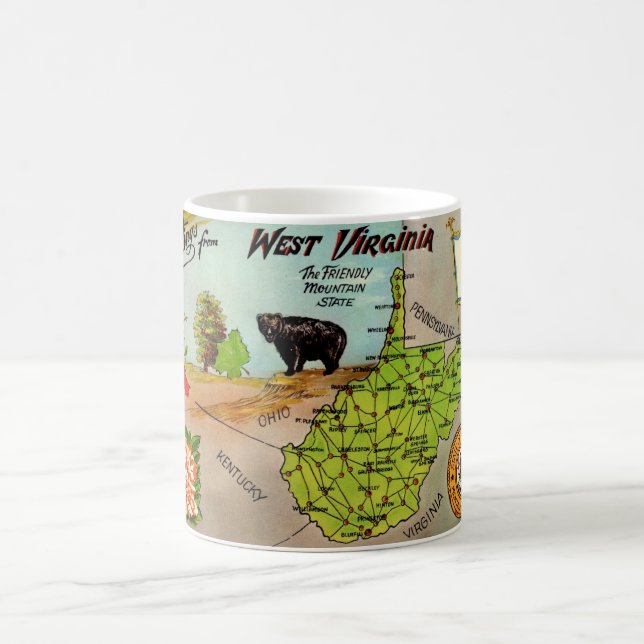 Tasse avec carte de Virginie-Occidentale (Centre)