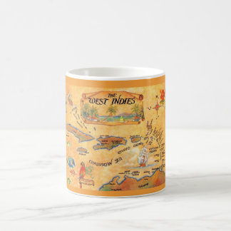 Tasse avec carte des Antilles des Caraïbes
