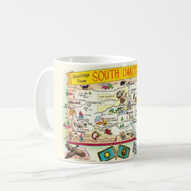 Tasse avec carte du Dakota du Sud (Devant gauche)