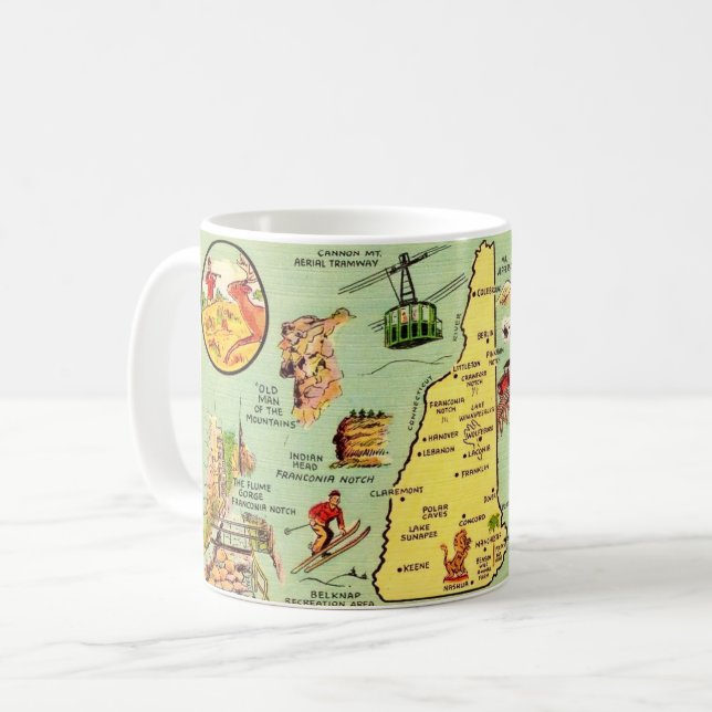 Tasse avec carte illustrée du New Hampshire (Devant gauche)