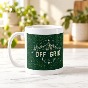 Tasse avec carte topographique de contour hors rés