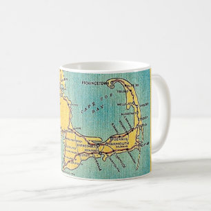 Tasse avec carte vintage de Cape Cod