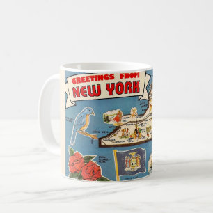 Tasse avec carte vintage de l'État de New York