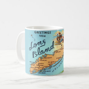 Tasse avec carte vintage de Long Island