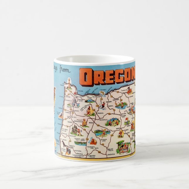 Tasse avec carte vintage de l'Oregon (Centre)
