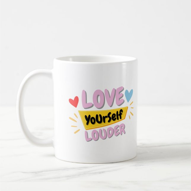 Tasse avec citation d'amour de soi (Gauche)