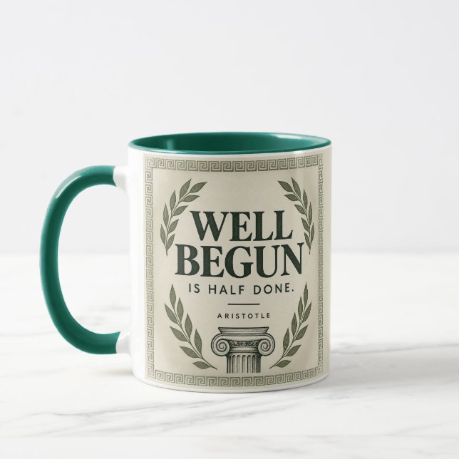 Tasse avec citation d'Aristote (Gauche)