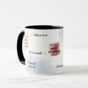 Tasse avec citation inspirante d'amour de soi, Fém