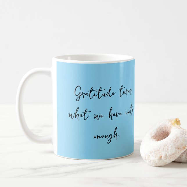 Tasse avec citation inspirante de gratitude (Avec donut)