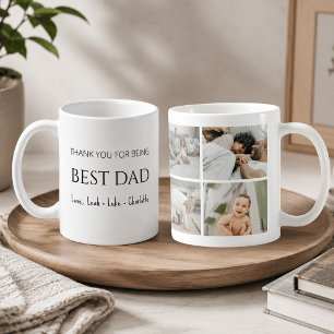 Tasse avec Collage de Photos du Meilleur Papa Pers