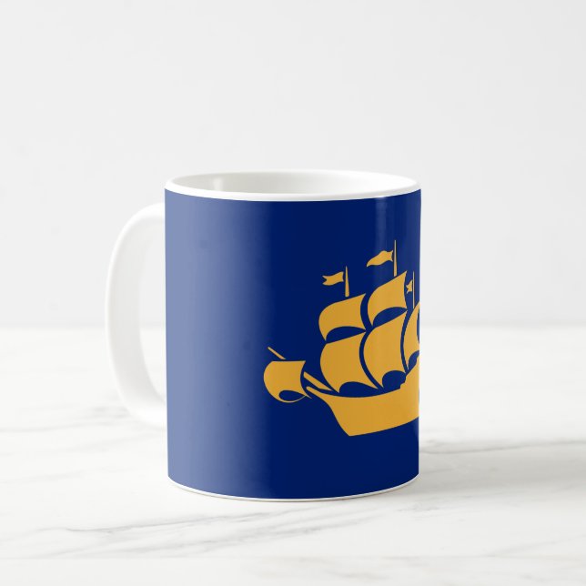 Tasse avec drapeau de la ville de Québec, Canada (Devant gauche)