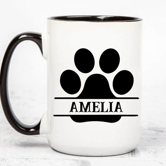 Tasse avec empreinte de patte de chien personnalis (Créateur téléchargé)