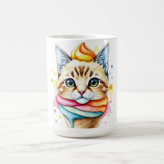 Tasse avec glace et chat