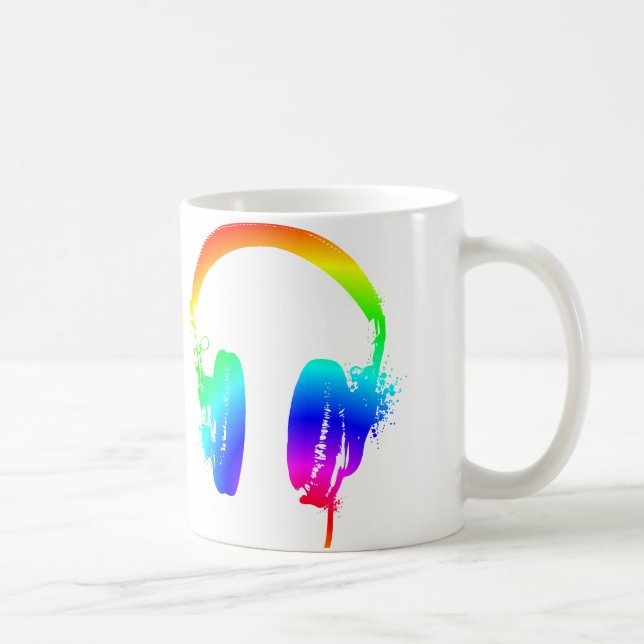 Tasse avec graphique de pochoir arc-en-ciel pour c (Droite)