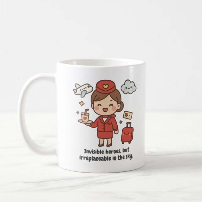 Tasse avec hôtesse de l'air kawaii  (Gauche)
