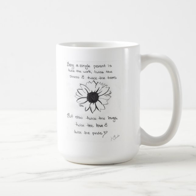 Tasse avec la citation de fleur et de parent (Droite)