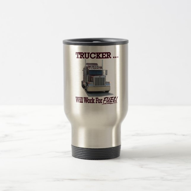 Tasse avec le "camionneur. Travaillera pour le (Centre)