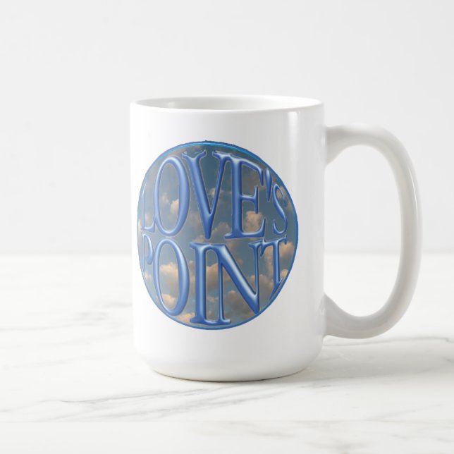 Tasse avec le logo du point de l'amour au-dessus (Droite)