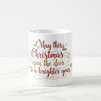 Tasse avec lettrage de vœux de Noël élégant