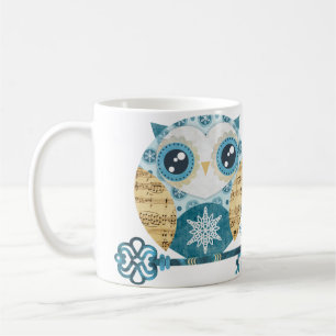 Tasse avec lettres de hibou de merveilleux hiver