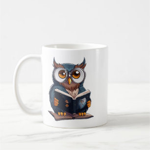 tasse avec livre lecture conception de chouette