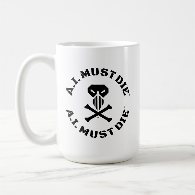 Tasse avec Logo A.I. Must Die™ (Police Militaire) (Gauche)