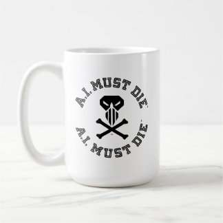 Tasse avec logo A.I. Must Die™ (Police universitai
