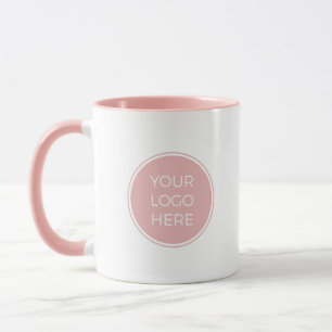 Tasse avec logo de marque rose tendre