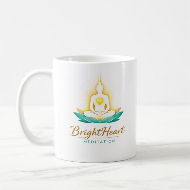 Tasse avec logo de méditation Brightheart (Gauche)