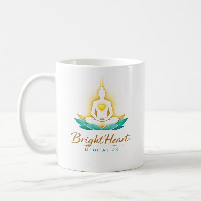 Tasse avec logo de méditation Female Brightheart (Gauche)