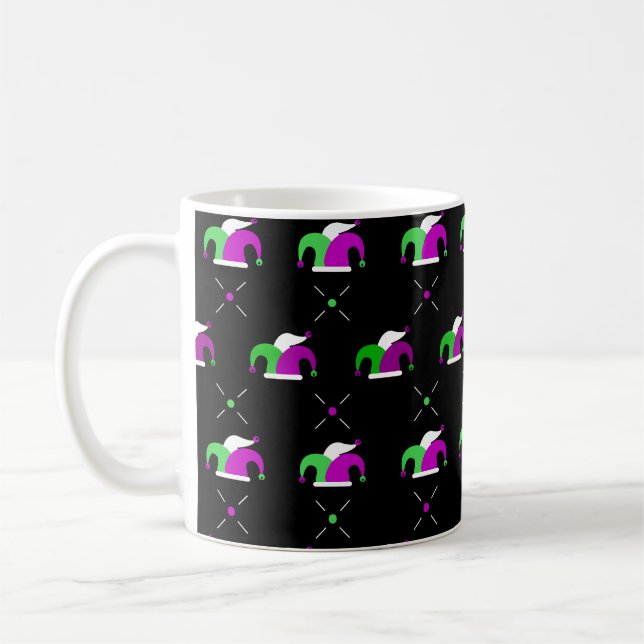 Tasse avec motif de chapeau de bouffon de Mardi Gr (Gauche)