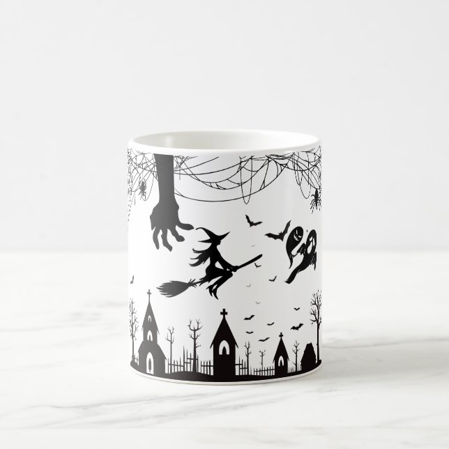 Tasse avec motif de sorcière et de chauves-souris  (Centre)