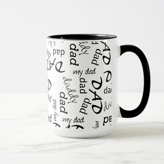 Tasse avec motif typographique Papa (Droite)