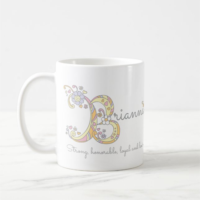 tasse avec nom et signification décoratif de Brian (Gauche)