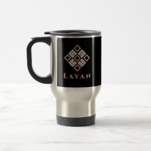 Tasse avec nom LAYAN Motif géométrique Kufic mod