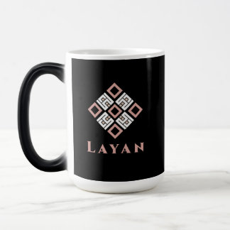 Tasse avec nom LAYAN | Motif géométrique Kufic mod