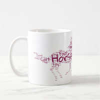 Tasse avec nuage de mots de cheval – Cadeau mignon