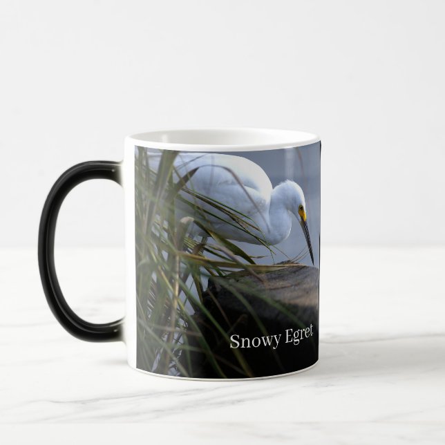 Tasse avec photo d'Aigrette neigeuse (Gauche)