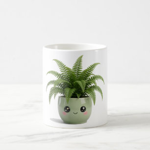 Tasse avec plante intérieure kawaii Boston Fern