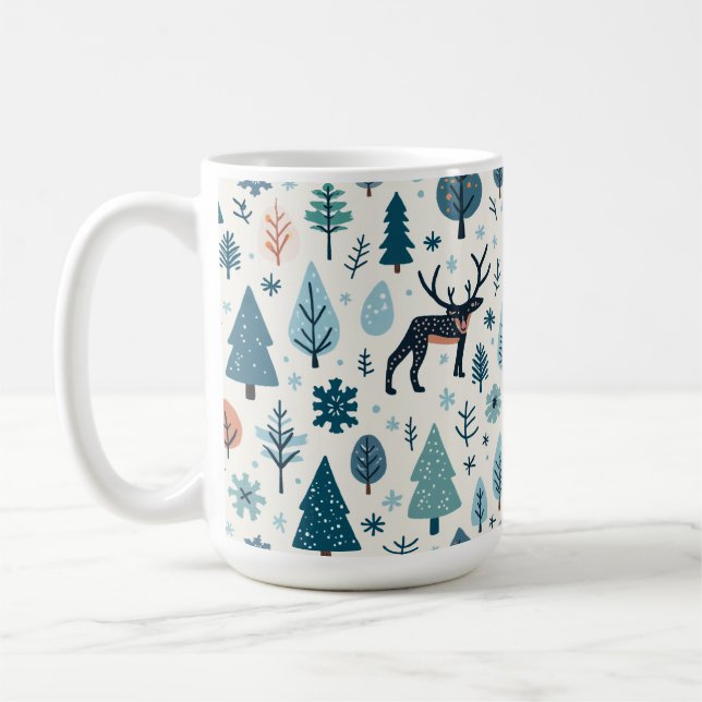 tasse avec rennes d'hiver (Gauche)