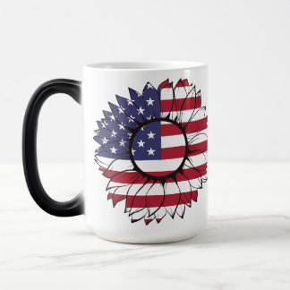 Tasse avec tournesol drapeau USA, 4 juillet