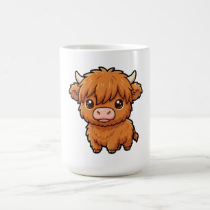 Tasse avec un bébé vache Highland mignon