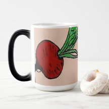 Tasse avec un dessin de radis
