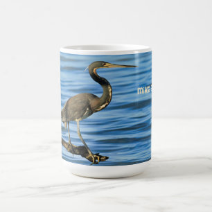 Tasse avec un Héron tricolore sur une branche