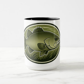Tasse avec un logo d'achigan à petite bouche