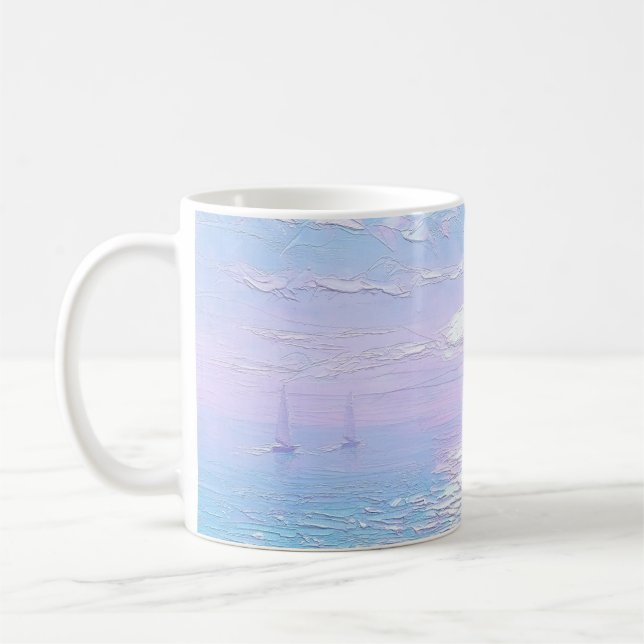 Tasse avec une impression de paysage marin (Gauche)
