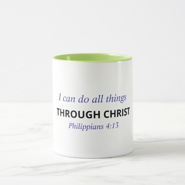 Tasse avec verset biblique chrétien - Philippiens  (Centre)