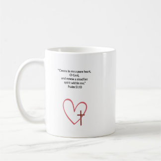 Tasse avec verset biblique chrétien Psaume 51:10 |