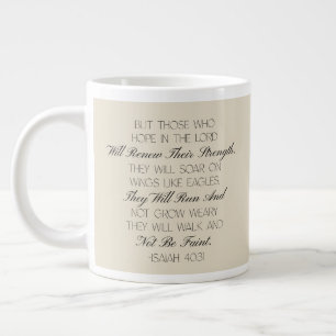 Tasse avec verset biblique d'espérance Isaïe 40:31