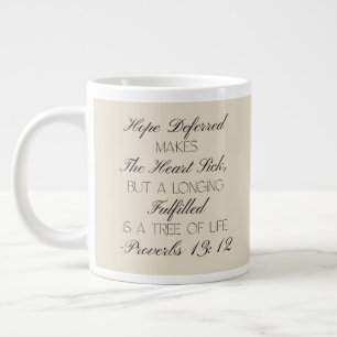 Tasse avec verset biblique Proverbes 13:12 Espoir